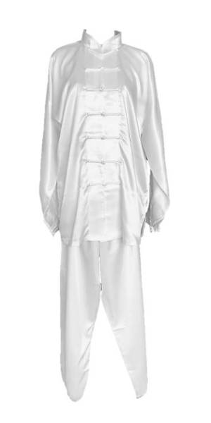 tradiční čínské bílé saténové obleky a bavlněné uniformy na cvičení tchaj-ťi (taiji, tai chi, tajči) ve všech velikostech a rozměrech,taijieshop.cz